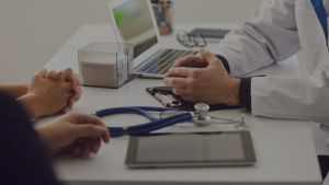 Doctor talking to a patient